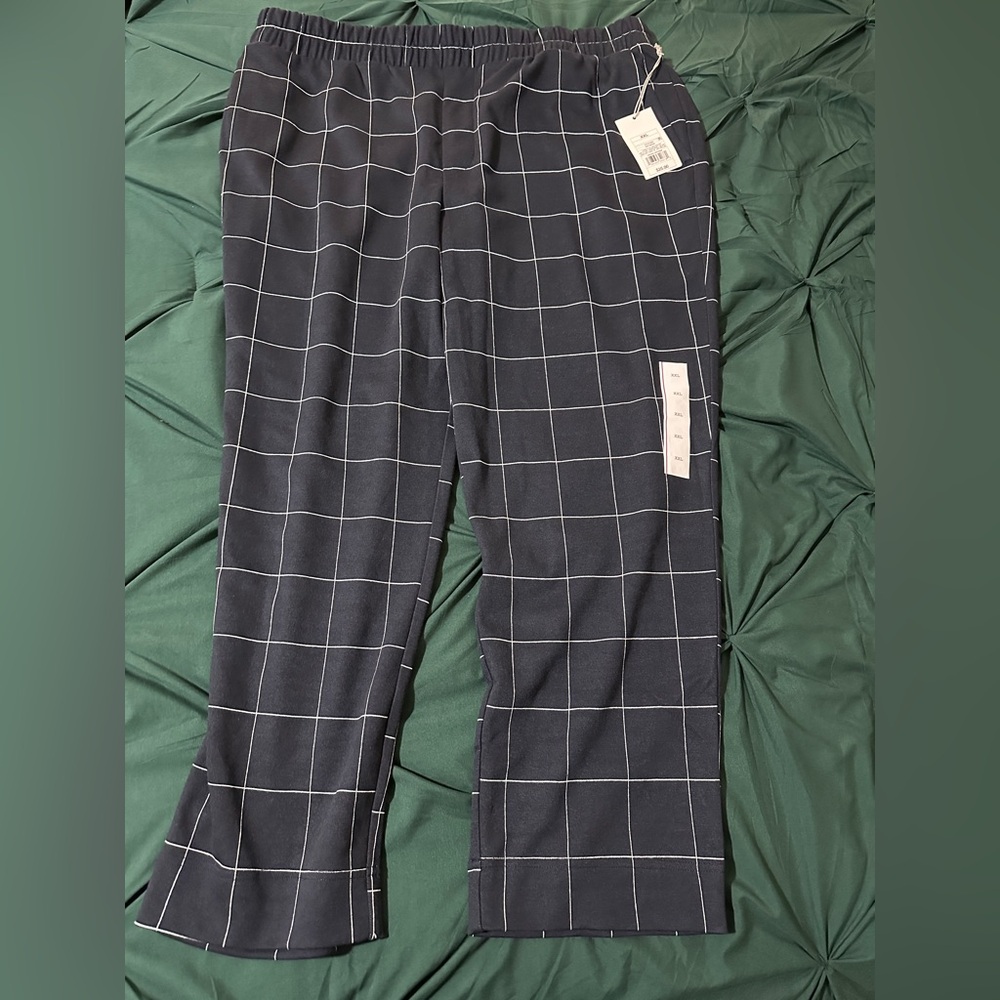 a new day Black and White Checkered Trousers